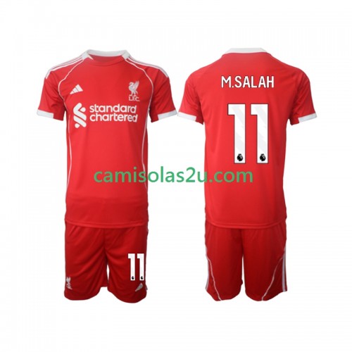 Camisolas de futebol Liverpool Mohamed Salah 11 Criança Equipamento Principal 2025/26 Manga Curta Camisolas de futebol Liverpool Mohamed Salah 11 Criança Equipamento Principal 2025/26 Manga Curta